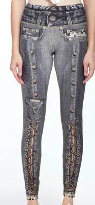 IPNG: Love Me Criss Cross Denim Illusion Legging