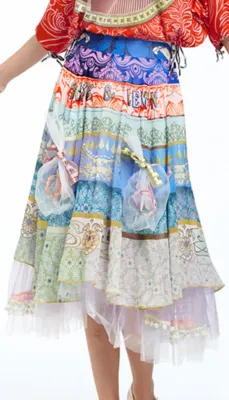 IPNG: Bow Tied Lokoometric Illusion Midi Skirt (Some Ship Immed, 1 Left!)