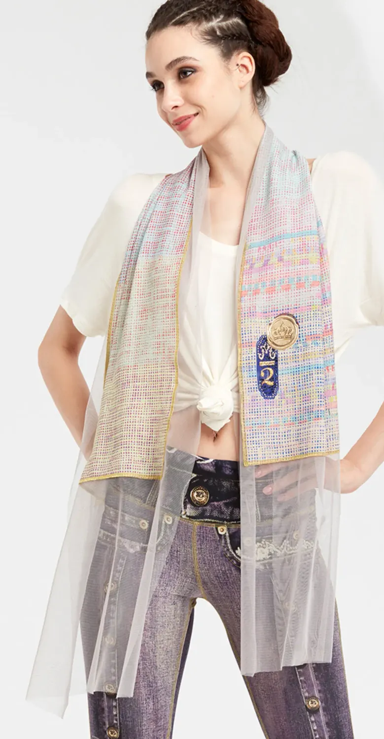 IPNG: Royal Summer Stamp Color Contrast Illusion Scarf