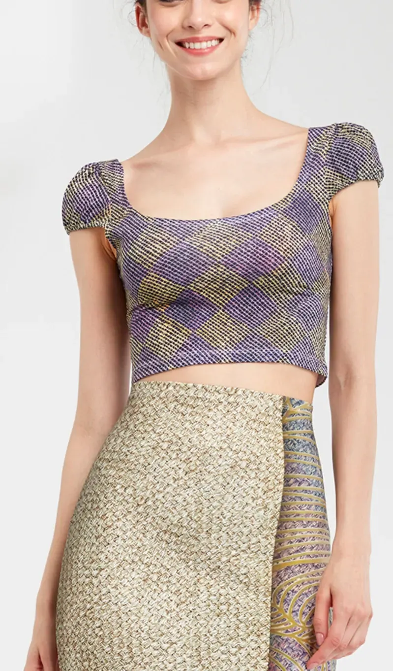 IPNG: Royal Summer Stamp Galaxy Illusion Crop Top