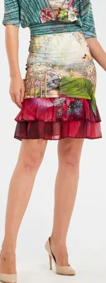IPNG: Cherry Carnation Lace 3D Illusion Fit &amp; Flare Mini Skirt