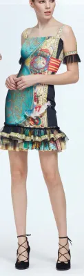 IPNG: The World At Your Paper Boat Trip Ruffled Map Dress