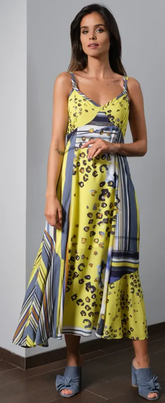 Paul Brial: Wild Lily Under The Sun Sweetheart Maxi Dress