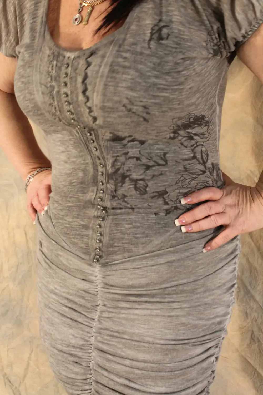 Angels Never Die Ruched Knit Mini Dress/Tunic