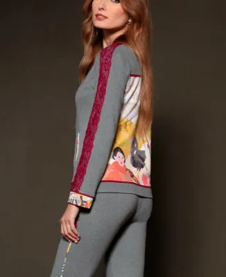 Maloka: My Pink Skis Abstract Art Zip Up Jacket