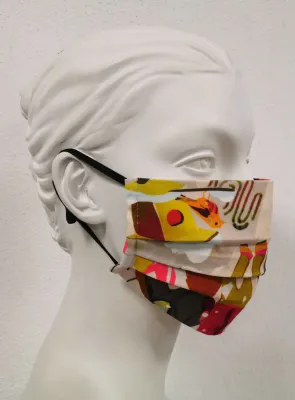 Maloka: My Pink Skis Abstract Art Protective Mask (With Filter!)