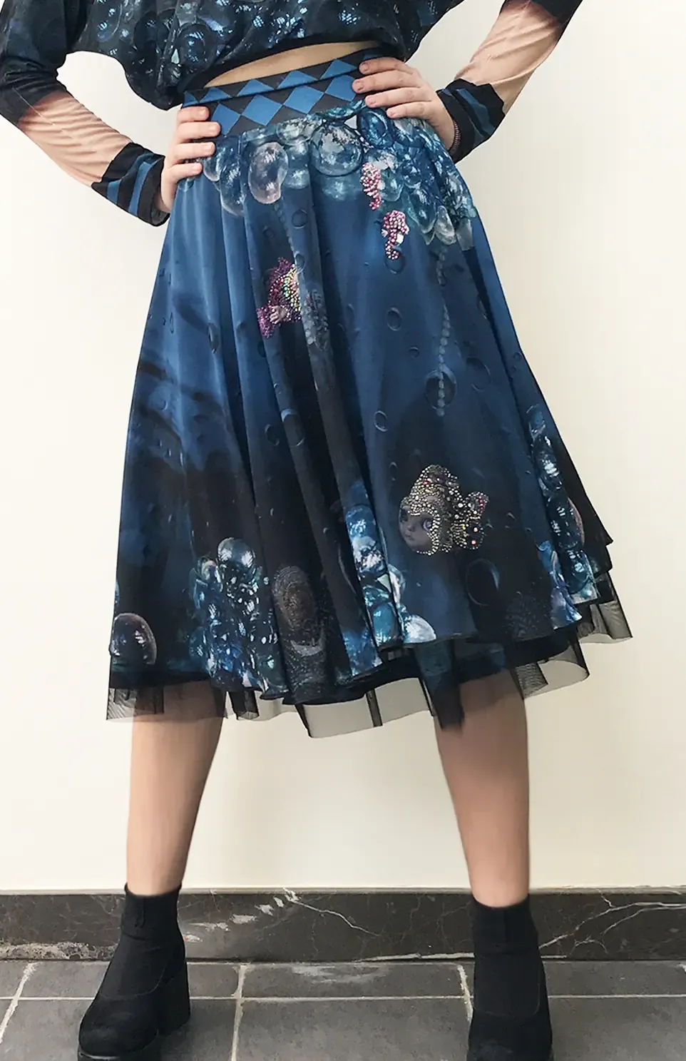 IPNG: Turquarium Flared Midi Skirt