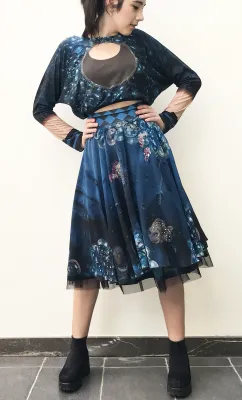 IPNG: Turquarium Flared Midi Skirt
