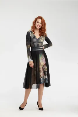 IPNG: Who Is The Woman Behind This Illusion Flared Skirt (Some Ship Immed!)