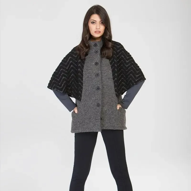 Maloka: Jacquard Wool Buttoned Down Shawl Vest (Non Itchy: Boiled Wool, Few Left &amp; More Colors!)