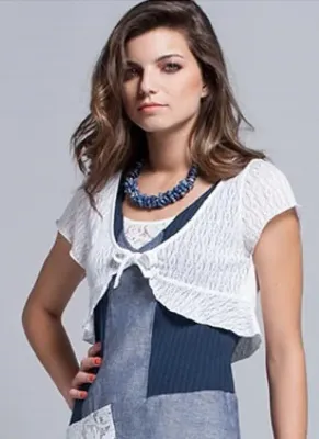 Maloka: Linen Bow Tie Bolero