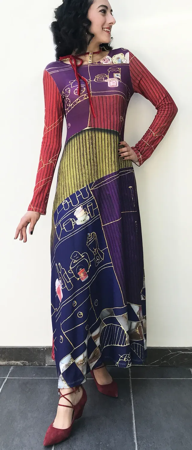 IPNG: Sliding Rooms Flared Illusion Long Dress