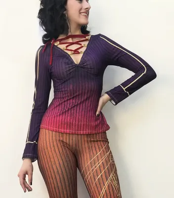 IPNG: Sliding Rooms Flared Illusion Blouse (Some Ship Immed!)