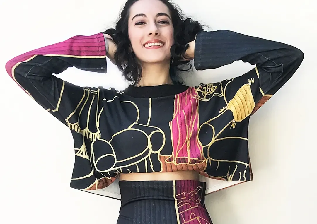 IPNG: Sliding Rooms Flared Illusion Mini Blouse