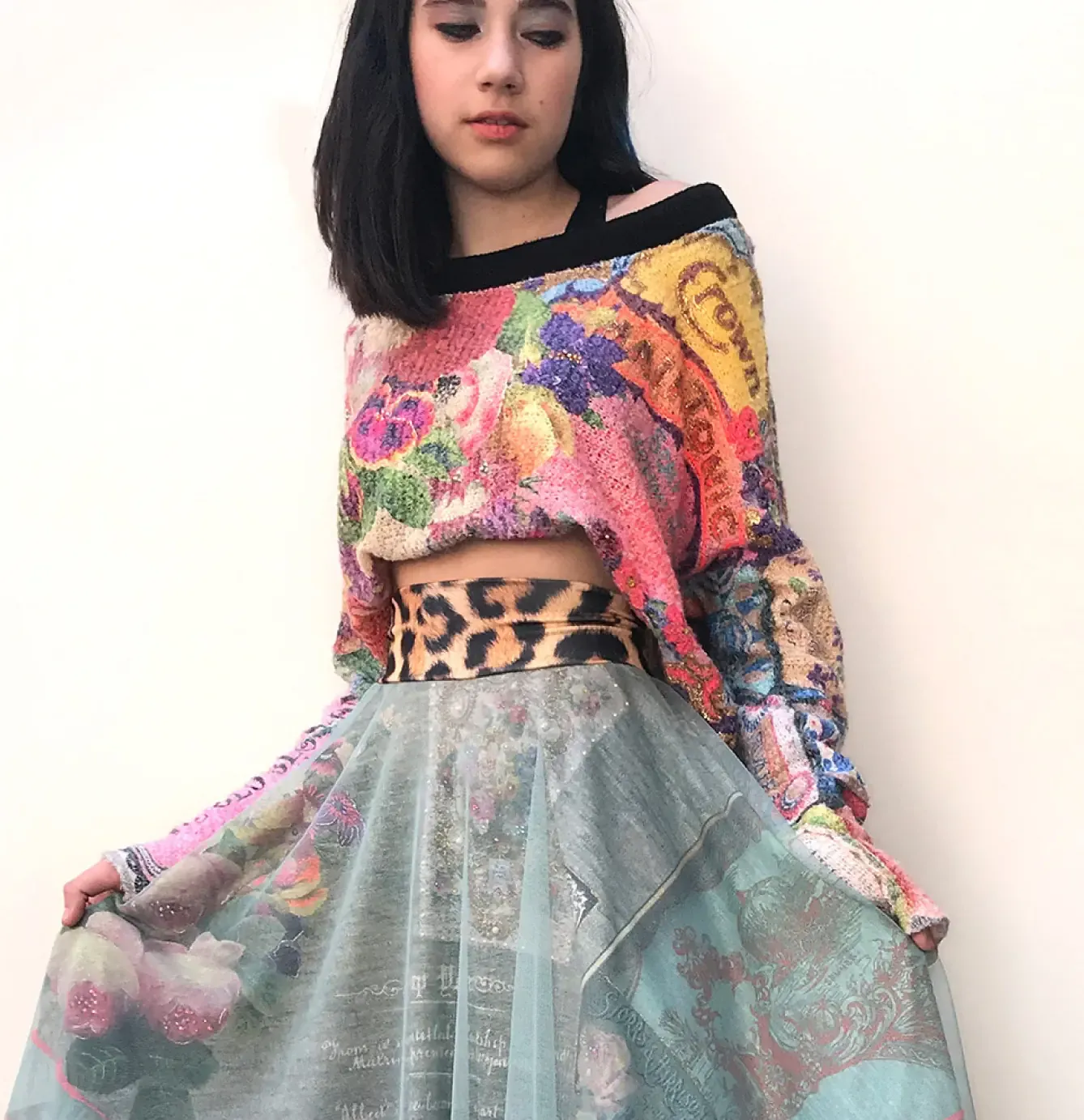 IPNG: Label Longings Pink Pansy Cupid Flared Sweater