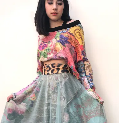 IPNG: Label Longings Pink Pansy Cupid Flared Sweater