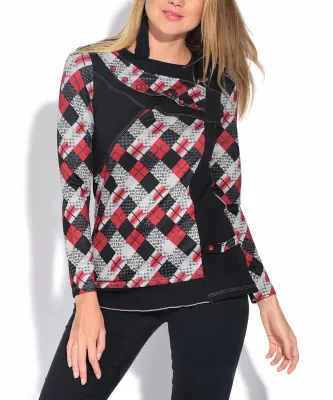 S'Quise Paris: Pretty In Plaid Patchwork Top