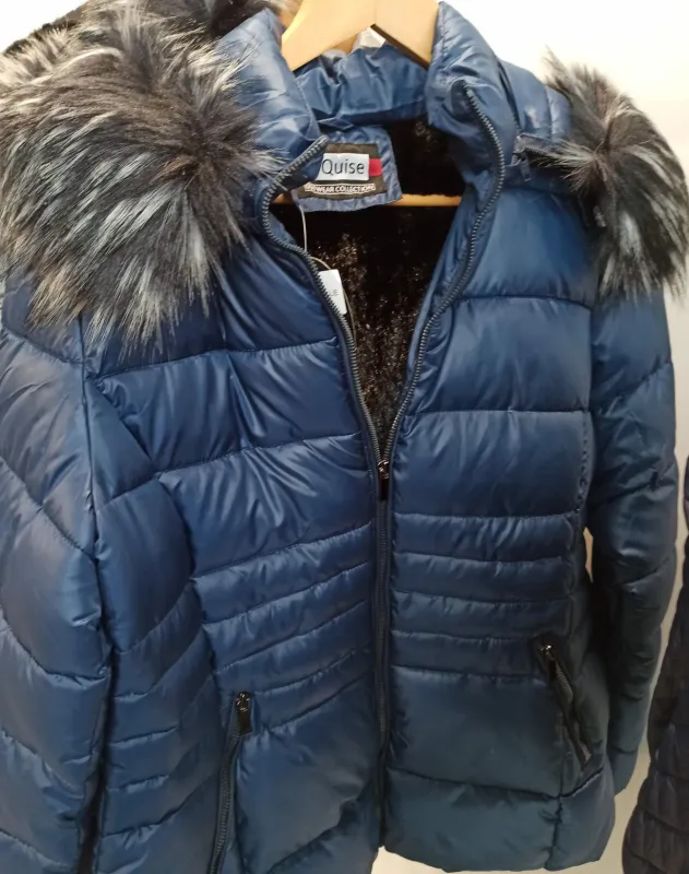 S'Quise Paris: Sleek Puffer Faux Fur Inside Coat With Removable Hood (More Colors!)