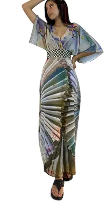 IPNG: Never Enough Color Orchid Illusion Kimono Dress