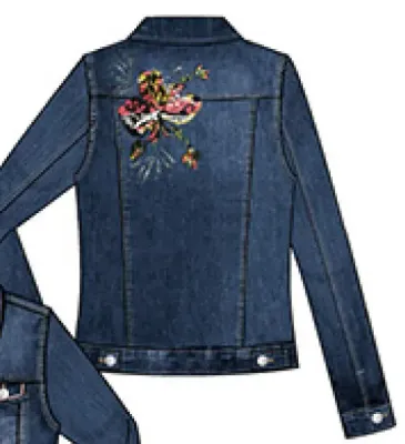 Dolcezza: Hand Painted Pink Butterfly Distressed Jean Jacket