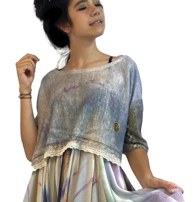 IPNG: Never Enough Color Orchid Illusion Blouse T Mini Top (Some Ship Immed!)
