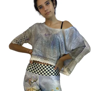 IPNG: Never Enough Color Orchid Illusion Blouse T Mini Top (Some Ship Immed!)