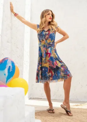 Maloka: Circus Fantasy Art Tied Waist Flared Sundress