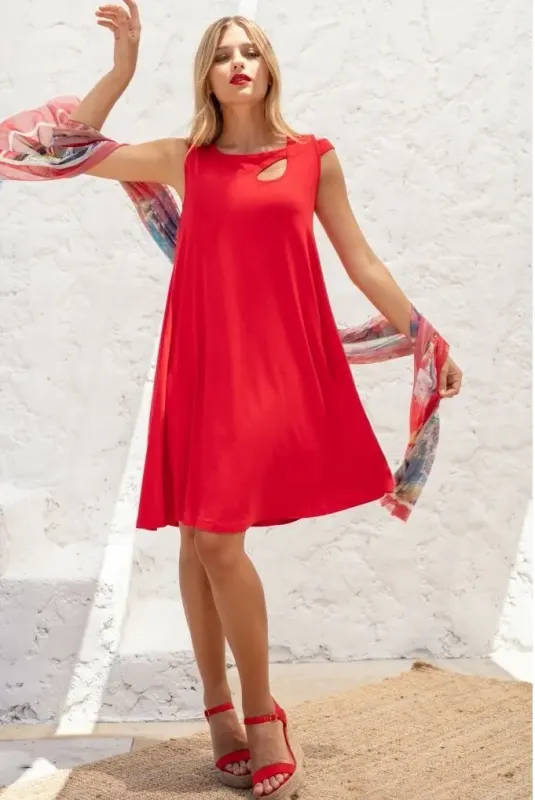 Maloka: Wow Me Asymmetrical Capped Sleeve Flared Dress/Tunic (1 Left!)