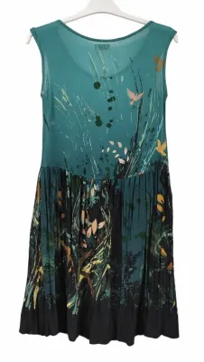 Paul Brial: Underwater Flight Drop Waist Midi Art Dress