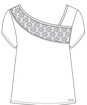 Maloka: Asymmetrical Petals Neckline T-Shirt (1 Left in Fuschia)