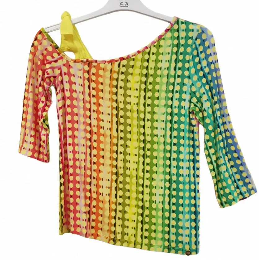 Paul Brial: Iridescent Waves Cold Asymmetrical Shoulder T-Shirt (2 Left!)