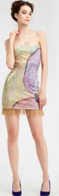 IPNG: Royal Summer Stamp Galaxy Tie Dye Illusion Mini Gown (Some Ship Immed!)
