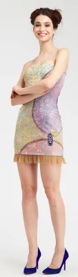 IPNG: Royal Summer Stamp Galaxy Tie Dye Illusion Mini Gown (Some Ship Immed!)