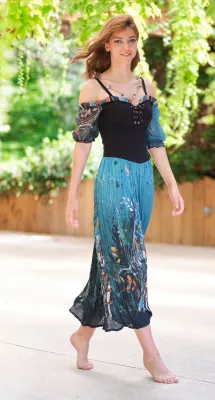 Paul Brial: Underwater Flight Abstract Art Corset Maxi Dress