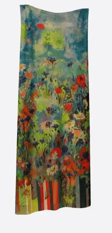 Maloka: Beauty Blooms Art Beach Skirt/Shawl (Converts to Art Scarf!)