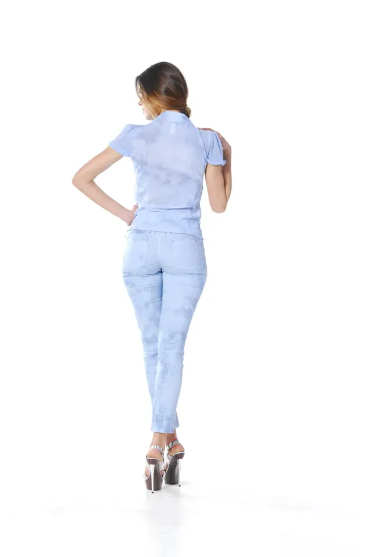Les Fees Du Vent Couture: Pantalon Baby Blue Splash