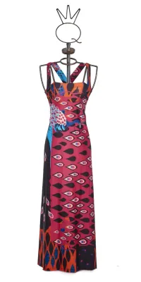 Save The Queen: Pink Peacock Afropavo Maxi Dress