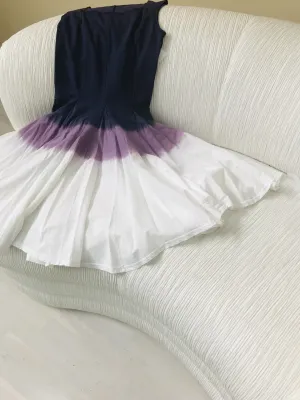 Luna Luz: Square Neck Godet Dyed Tank Dress