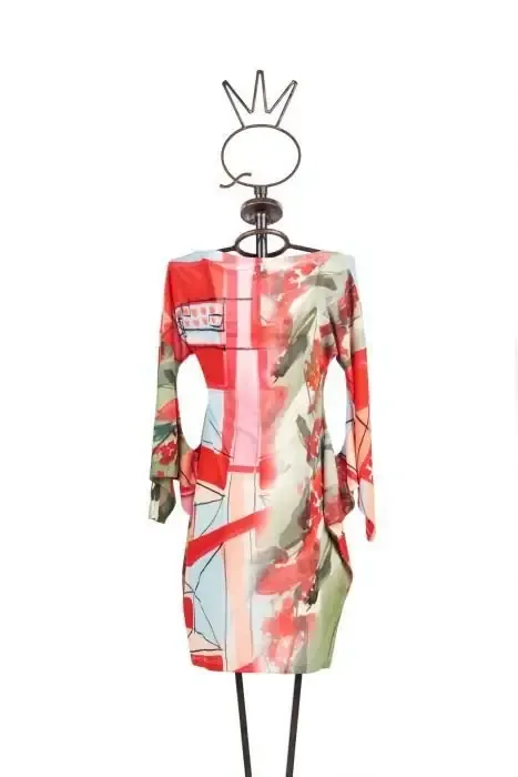 Save The Queen: Rose Garden Abstract Art Kimono Midi Dress