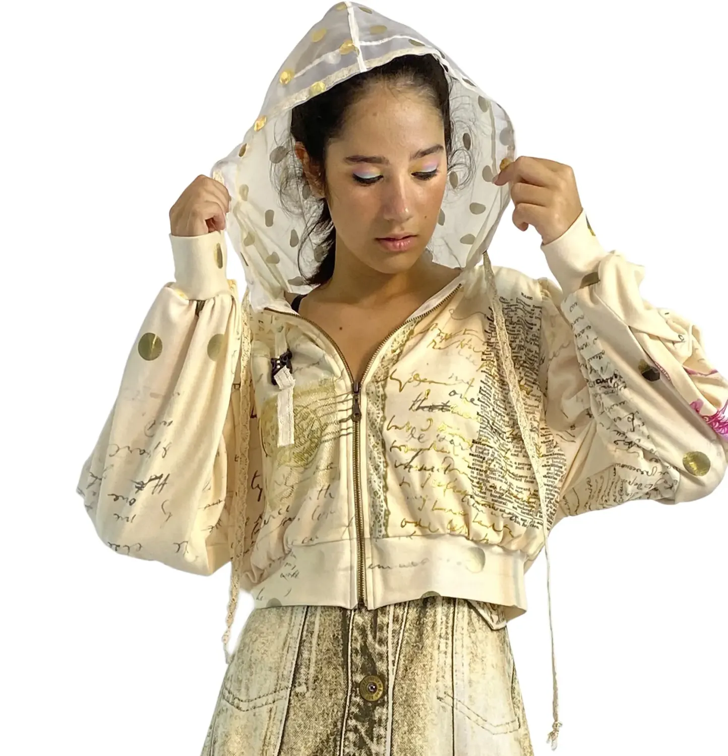 IPNG: If I Was Dancing In Paris Flared Illusion Hoodie Puff Jacket