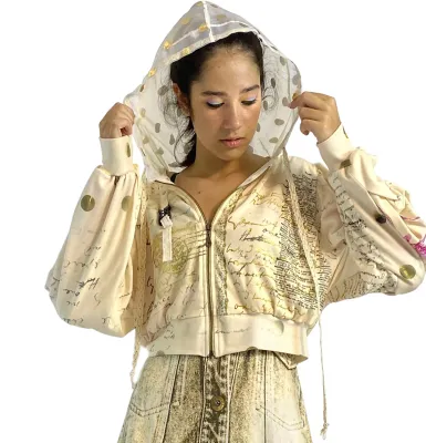 IPNG: If I Was Dancing In Paris Flared Illusion Hoodie Puff Jacket