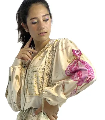 IPNG: If I Was Dancing In Paris Flared Illusion Hoodie Puff Jacket