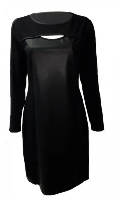 Maloka: Vegan Leather Keyhole Little Black Dress