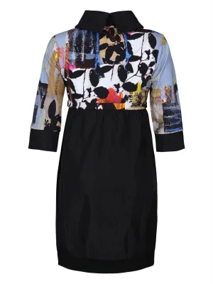 Simply Art Dolcezza: Mixed Media Double OO Abstract Art Midi Dress