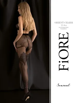 Fiore: Sexy Hallows Eve Shimmering Patterned Tights