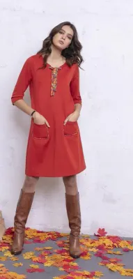 Maloka: Twill Milano Perfect Little Pocket Flared Dress (In Marine Blue only, 1 Left!)