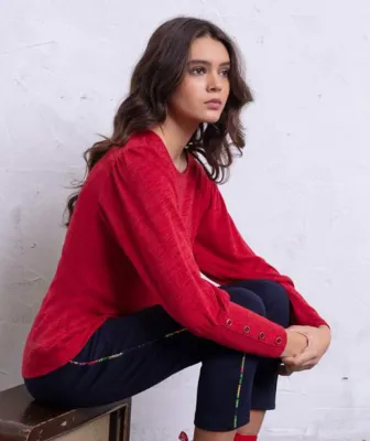 Maloka: Puffed &amp; Cuffed Tricot Sweater (3 Left!)