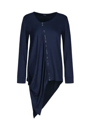 EverSassy By Dolcezza: Asymmetrical Zip Up Long Tunic