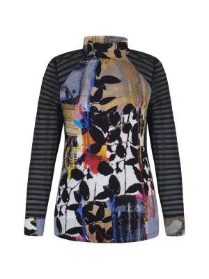 Simply Art Dolcezza: Keyhole Neck Double OO Abstract Art Top (2 Left!)