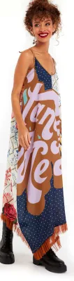 IPNG: Ocean Washed Tiled Illusion V-Cut Maxi Dress